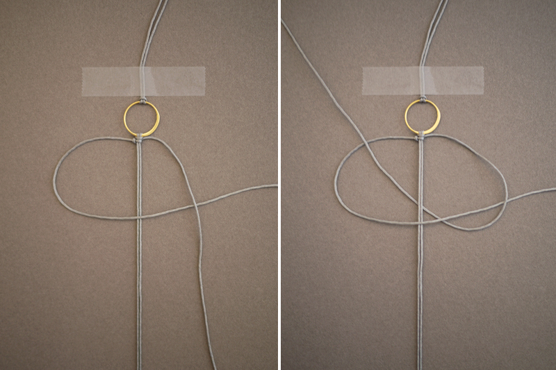 5. Znovu pevně zatáhneme a opakujeme postup s levou a pravou stranou. Takto pokračujeme dál, až do požadované délky, s přihlédnutím k velikosti kouzla (konektoru).